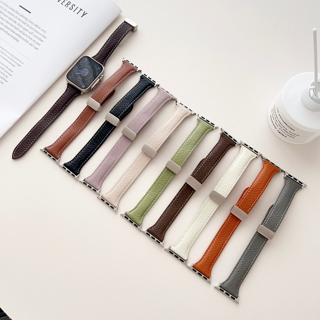 Dây Đeo Bằng Da Có Khóa Nam Châm Cho iWatch 8 45mm 41mm Ultra 49mm iWatch series 7 6 5 38mm 41mm 40mm 42mm
