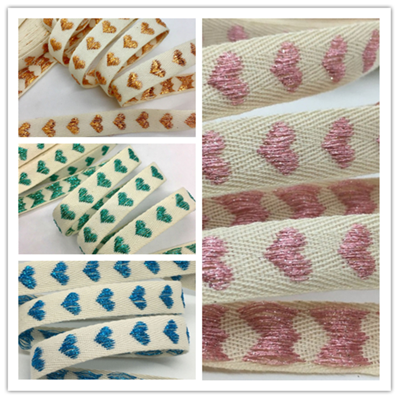 Cuộn Dây Ruy Băng Cotton 1.6cm 4.5M Màu Vàng / Bạc Dùng Làm Đồ Thủ Công / Quà Tặng / Giáng Sinh / Năm Mới