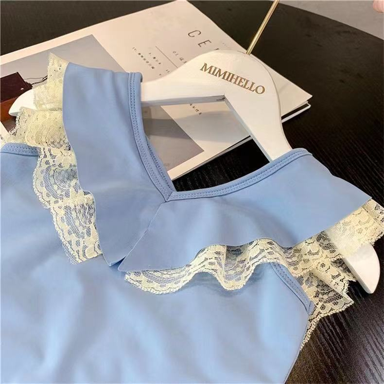 Bộ Đồ Bơi 2 Mảnh Hở Lưng + Mũ Bơi Ngọt Ngào Cho Bé Gái