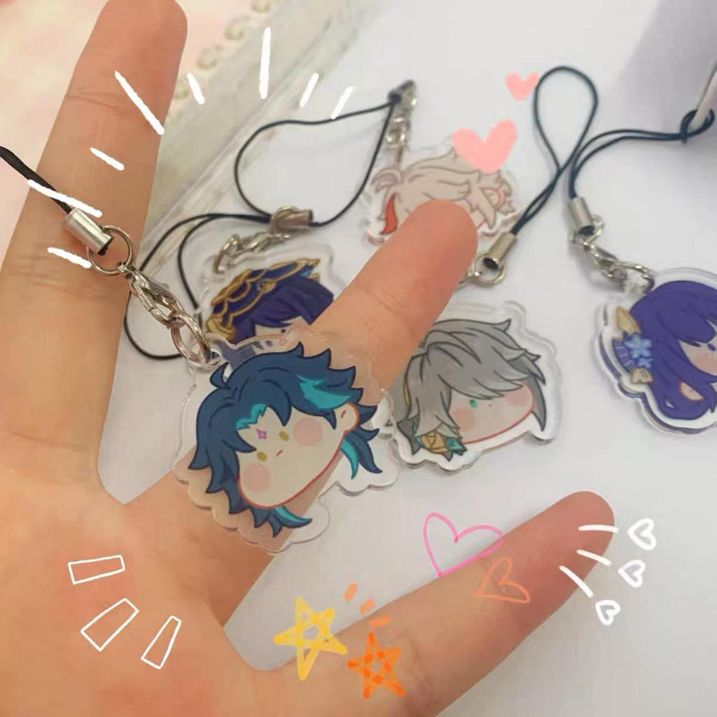 Genshin keychain wendy mặt dây chuyền điện thoại di động cung điện tối cao vòng chìa khóa san bing mặt dây chuyền nasida mặt dây chuyền nhỏ ganyu mặt dây chuyền shin crane god li linghua