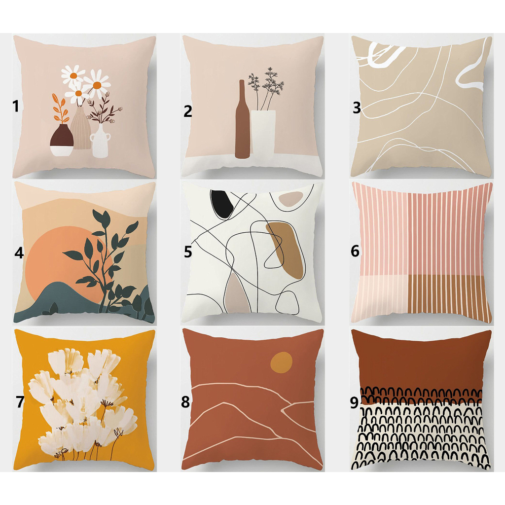 Vỏ Đệm Morandi. 70x70.60x60.50x50.45x45.40x40.Vỏ Bọc Gối Hình Vuông Bằng cotton