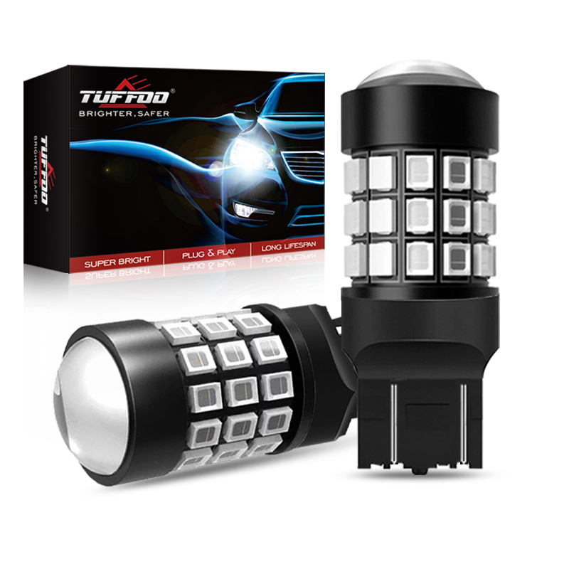 Set 2 Bóng Đèn LED T20 7443 7440 W21 / 5W W21W Ánh Sáng Đỏ Dành Cho Ô Tô