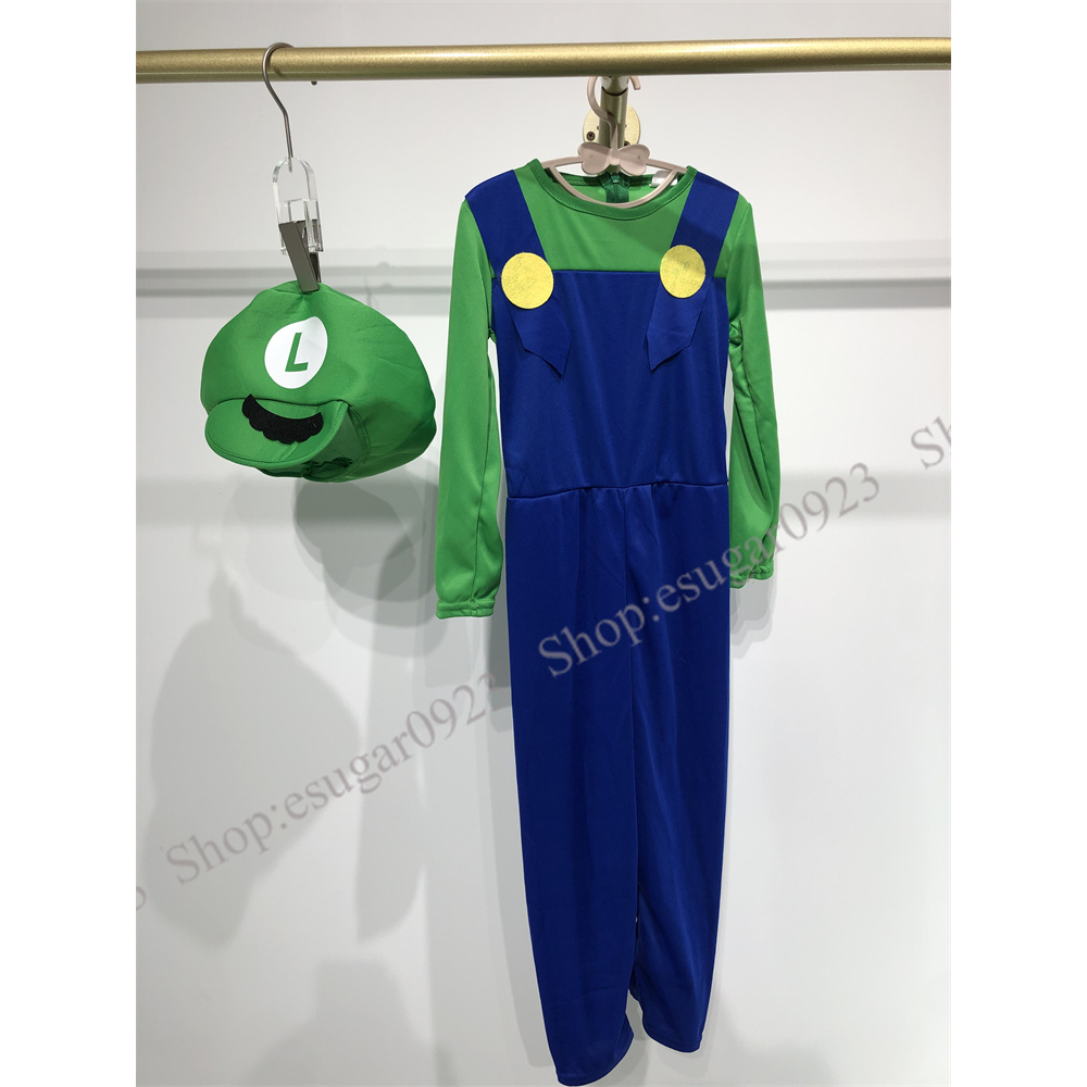 Bộ Đồ Hóa Trang Luigi Bros Plumber Dễ Thương Dành Cho Trẻ Em Và Người Lớn
