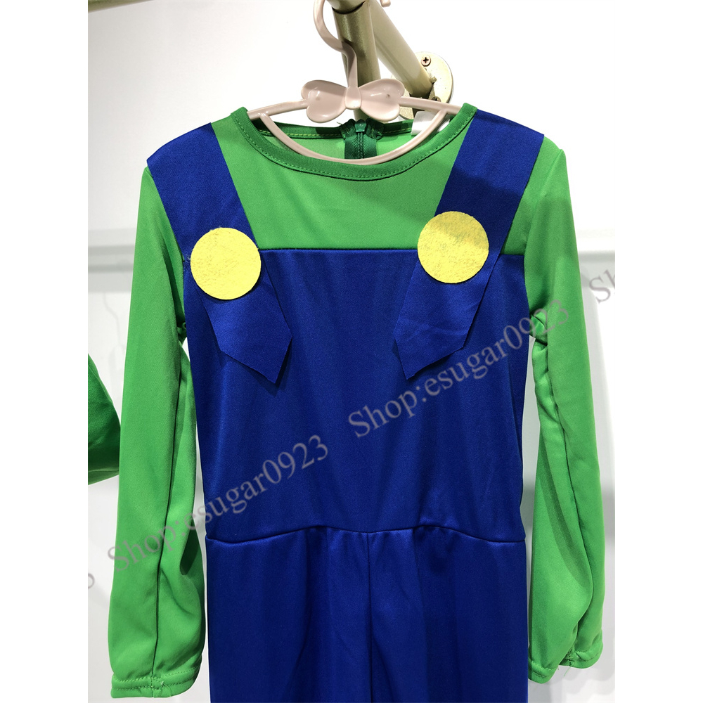 Bộ Đồ Hóa Trang Luigi Bros Plumber Dễ Thương Dành Cho Trẻ Em Và Người Lớn