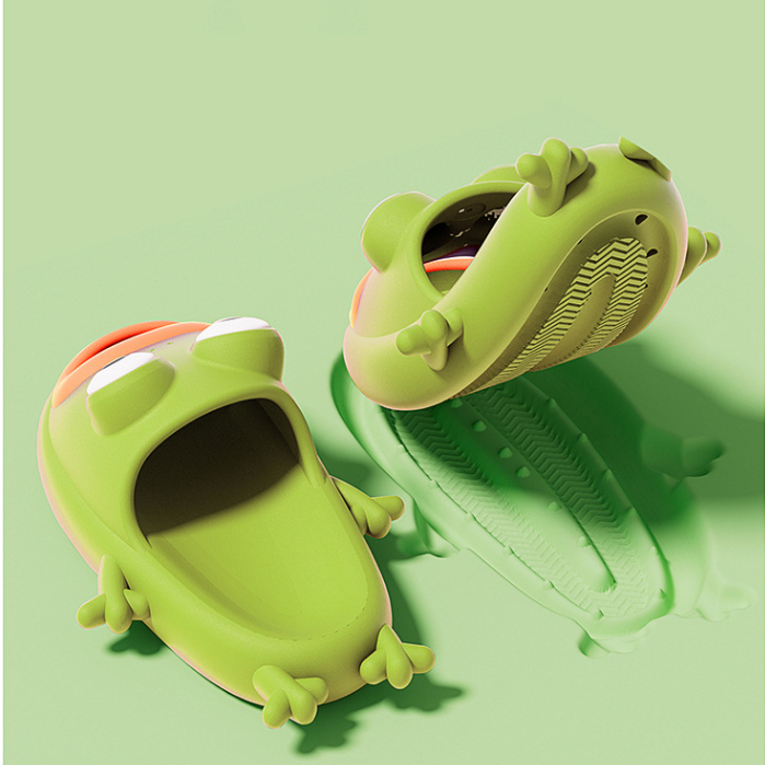 Shizhibao Dép Sandal Đi Trong Nhà Ngoài Trời Mùa Hè Hình Ếch Hoạt Hình Vui Nhộn Cho Cặp Đôi