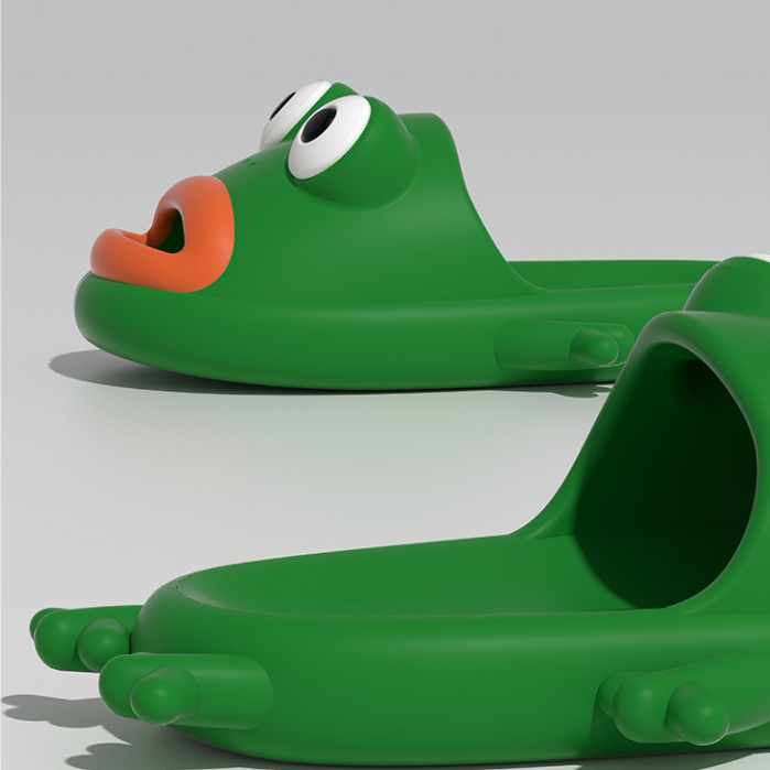 Shizhibao Dép Sandal Đi Trong Nhà Ngoài Trời Mùa Hè Hình Ếch Hoạt Hình Vui Nhộn Cho Cặp Đôi