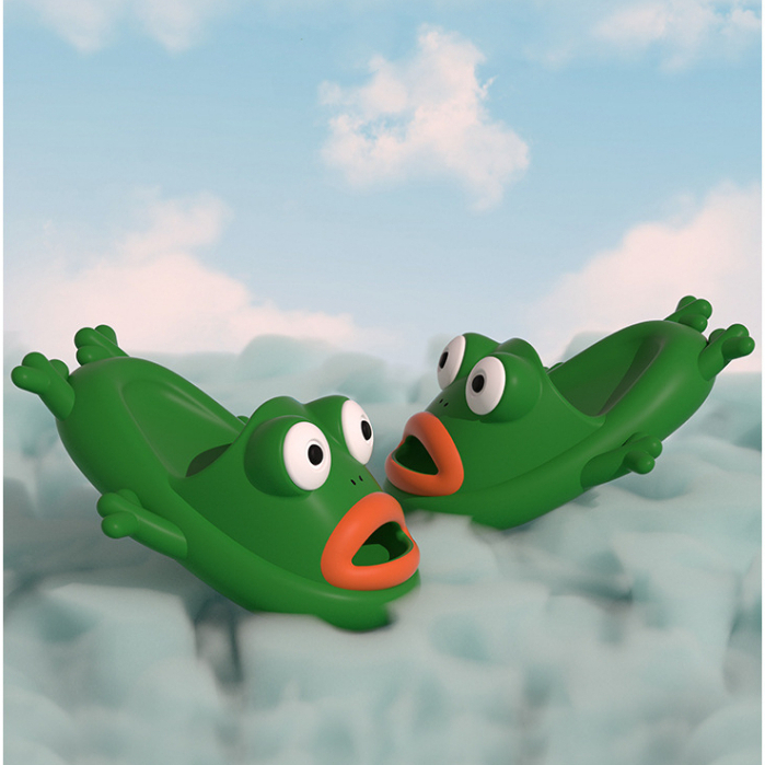 Shizhibao Dép Sandal Đi Trong Nhà Ngoài Trời Mùa Hè Hình Ếch Hoạt Hình Vui Nhộn Cho Cặp Đôi