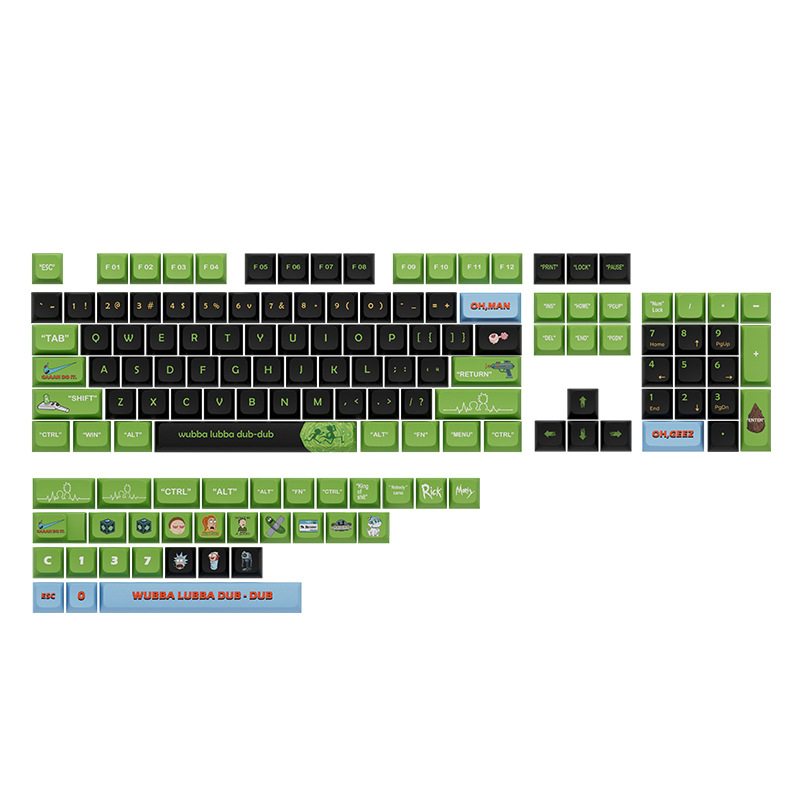 Rick và Morty Keycaps XDA Profile Anime dễ thương PBT Dye Sub Bàn phím cơ học Keycap