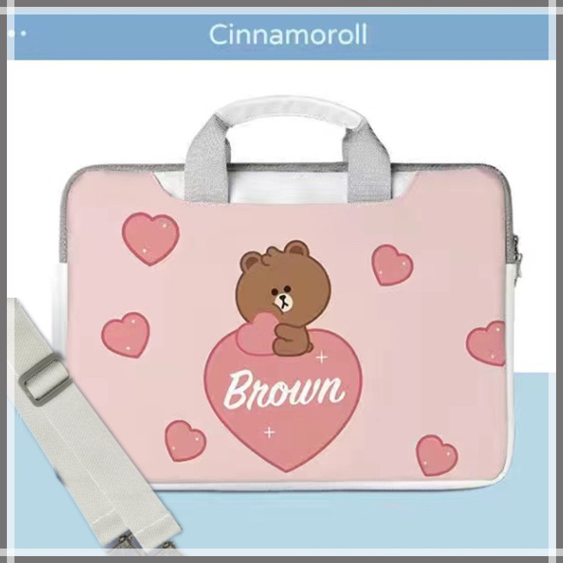 ⭐️With Shoulder Strap + Tie Strap⭐️Portable laptop bag waterproof and shockproof large capacity PU liner bag 12/13/14/15.6 inch