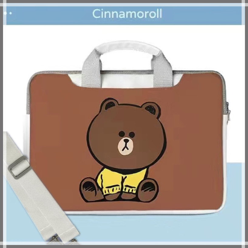 ⭐️With Shoulder Strap + Tie Strap⭐️Portable laptop bag waterproof and shockproof large capacity PU liner bag 12/13/14/15.6 inch