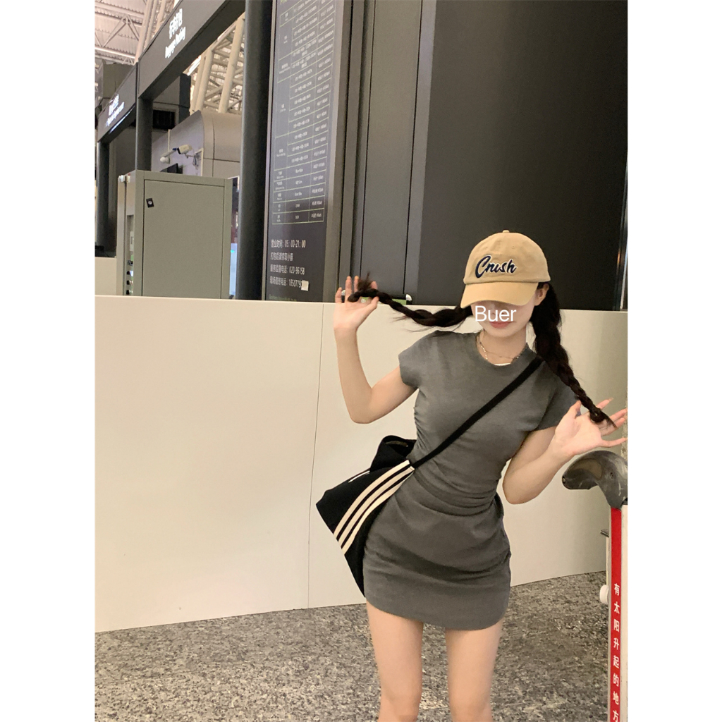 Cocory vn Đầm Dệt Kim Tay Ngắn Dáng Ôm Thời Trang Mùa Hè Quyến Rũ Cho Nữ
