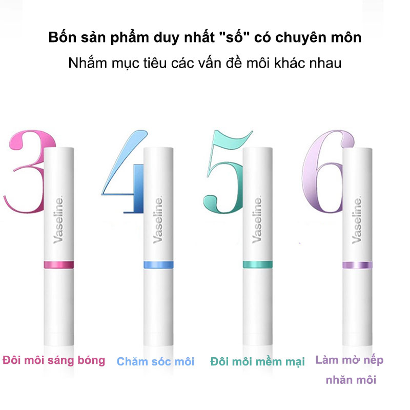 Mặt Nạ Môi Vaseline Kỹ Thuật Số Dưỡng Ẩm Hydrat Hóa Làm Sáng Màu Môi  No. 3, No. 4, No. 5, No. 6