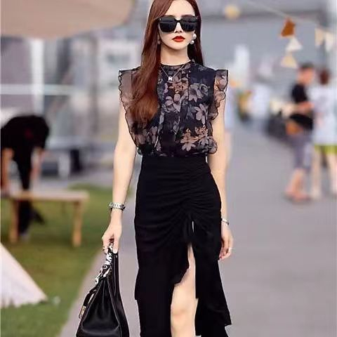 Đầm Đen Không Tay Thiết Kế Độc Đáo Thời Trang Mùa Hè Cao Cấp Cho Nữ