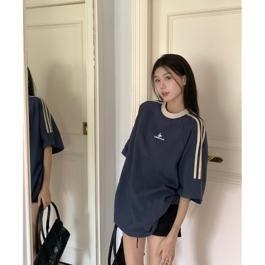 【JMWOMEN】Áo Thun Ngắn Tay Form Rộng Phong Cách Năng Động Trẻ Trung Dành Cho Cả Nam Và Nữ