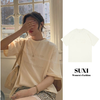 Áo thun SUXI tay ngắn họa tiết chữ thời trang trẻ trung dành cho nữ