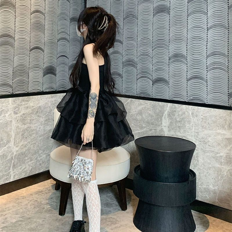 Mùa Hè Năm 2023 Phong Cách Mới Váy Hai Dây Khâu Lưới✨✨Váy Ôm Eo Quyến Rũ