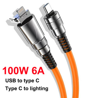 Cáp sạc nhanh 6a 120w chuẩn type c sang usb và type c chuyên dụng