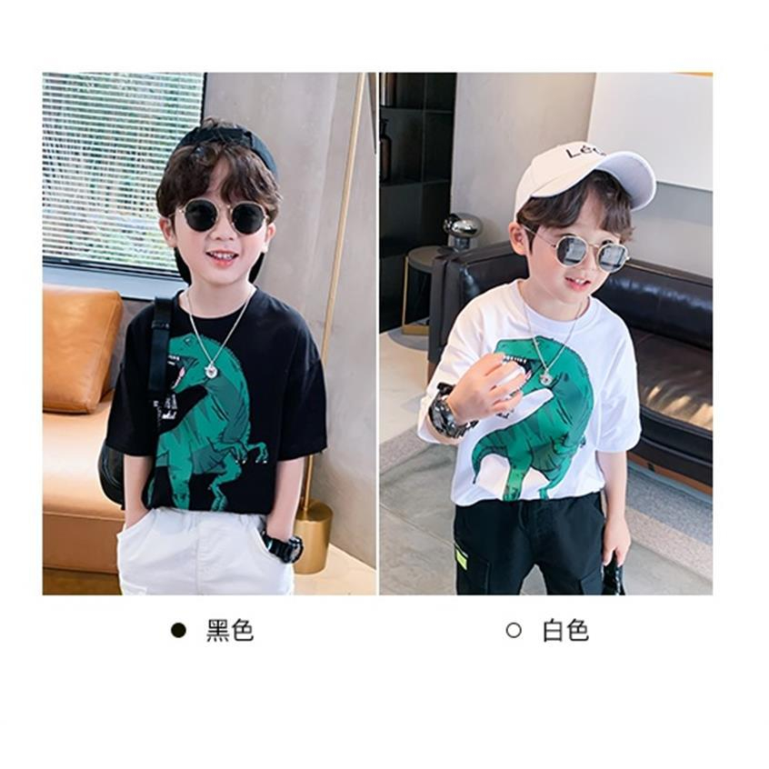 Áo thun tay ngắn in hình khủng long thời trang mùa hè cho bé trai