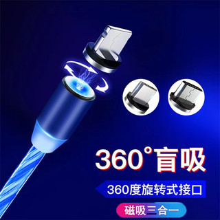 Cáp sạc nhanh nam châm cổng micro usb type c xoay 360 độ cho iphone ios
