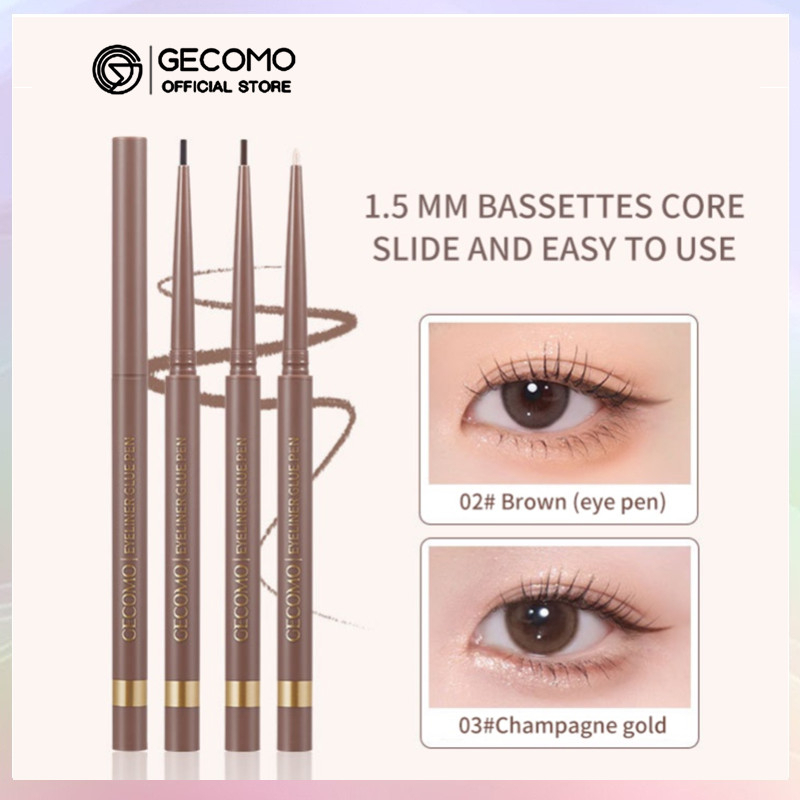 Bút kẻ mắt chống nước GECOMO Bút kẻ mắt trang điểm lâu trôi Shimmer Lying Silkworm Eyeliner