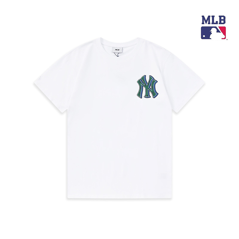 MLB Áo Thun Tay Ngắn In Logo Yankees NY 3D Thời Trang Hàn Quốc Cho Nam Và Nữ
