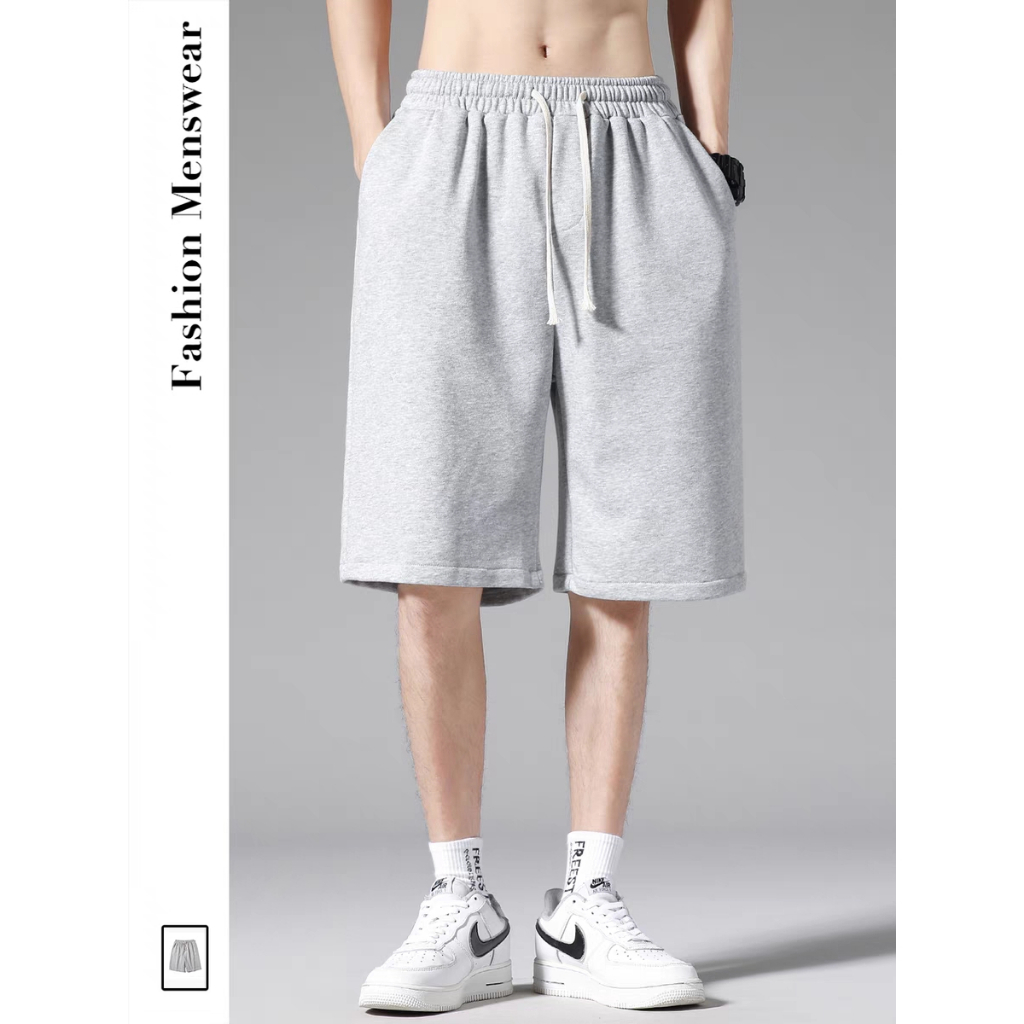 Quần Short Vải Lụa Lạnh Màu Trơn Dáng Rộng Thoáng Khí Cá Tính Cho Nam