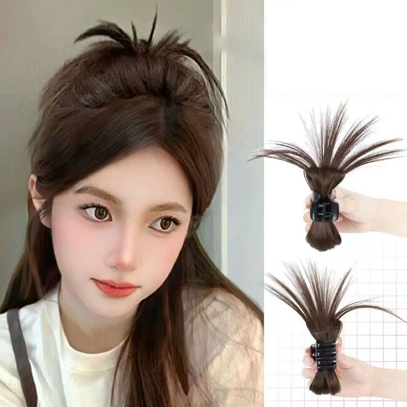 Tóc Giả Nửa Đầu Quả Cầu Lông Gà Phong Cách Ju Jingyi