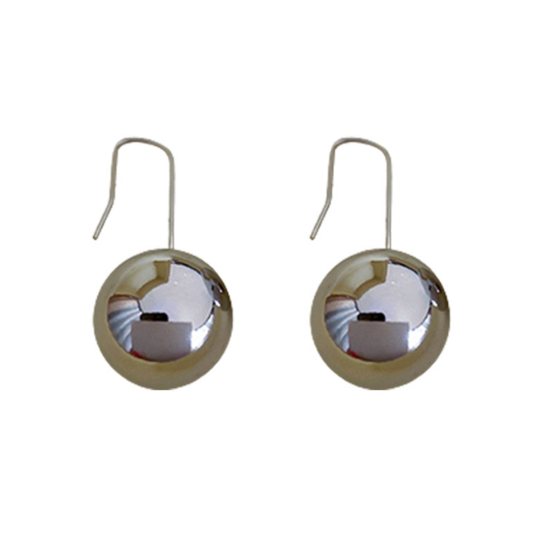 Bông Tai Dạng Móc Hình Tròn Bằng Kim Loại Phối Hạt Độc Đáo Thời Trang