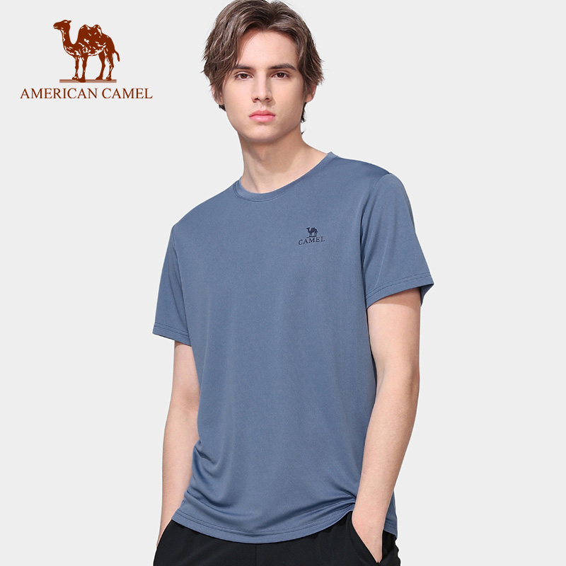 AMERICAN CAMEL Áo Thun Thể Thao Ngắn Tay Cổ Tròn Thoáng Khí Chất Lượng