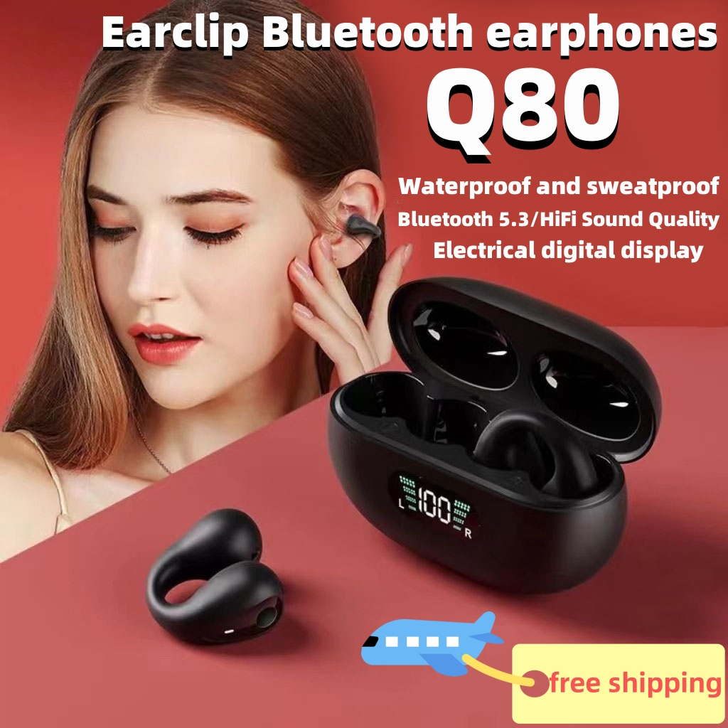 Tai Nghe Không Dây TWS Q80 5.3 Bluetooth Có Đèn LED Và Mic Chống Thấm Nước