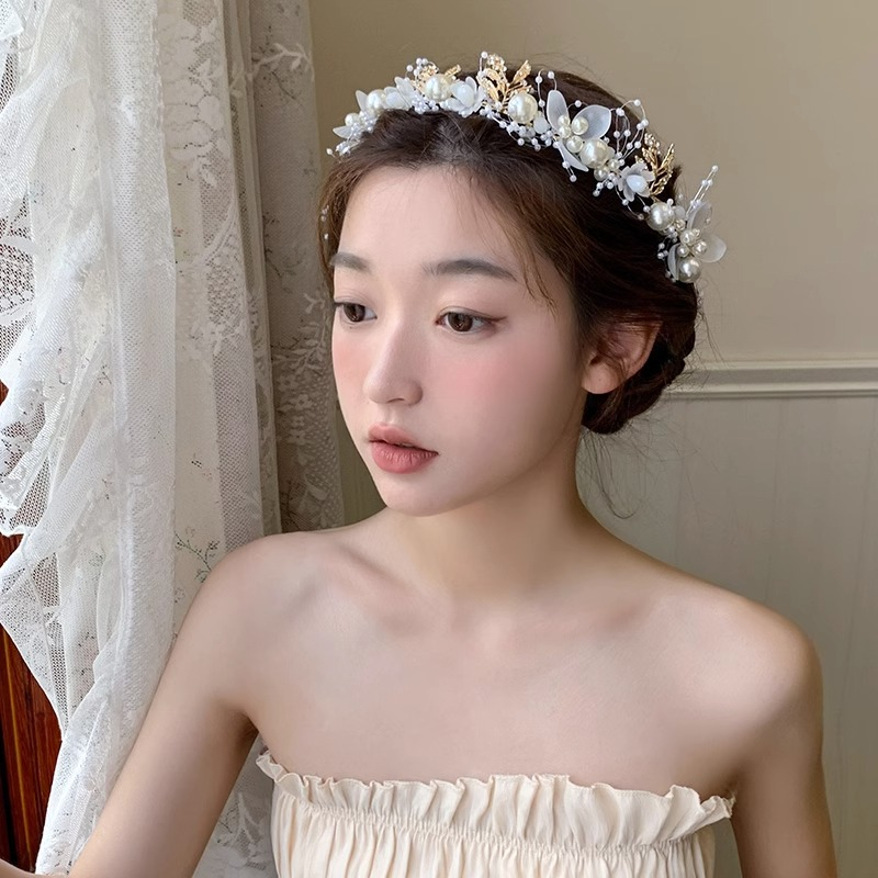 Băng Đô Cài Tóc Đính Hoa Thời Trang Mùa Hè Mới Cho Cô Dâu