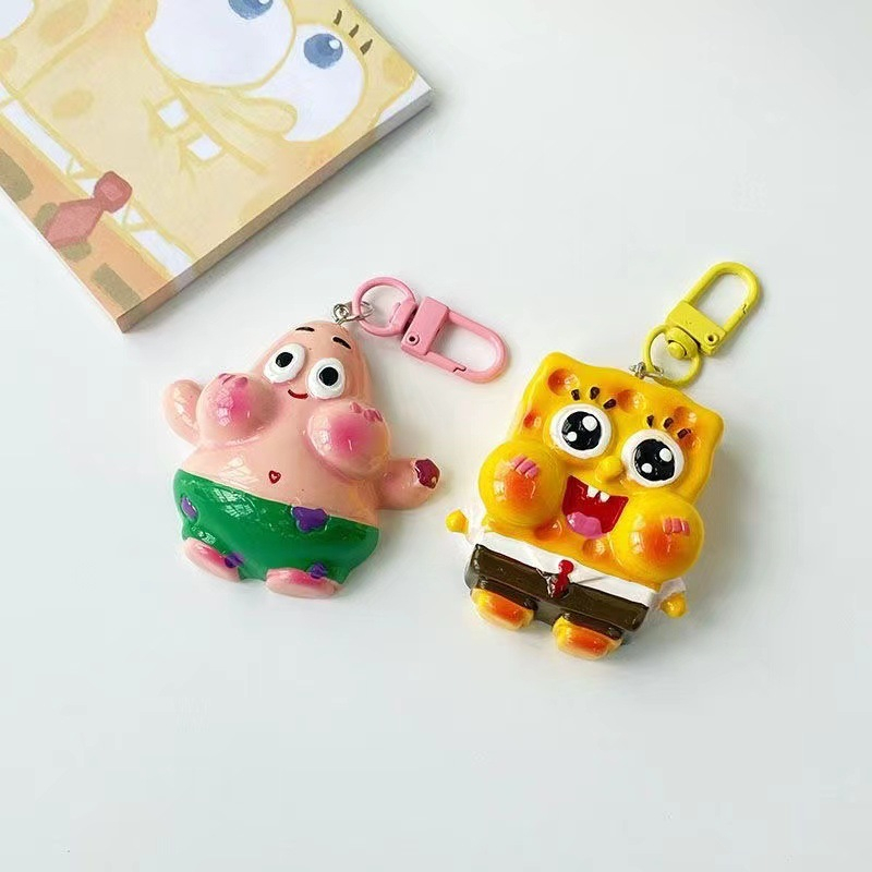 Móc Khóa Nhựa Resin Hình SpongeBob SquarePants Pie Star Hoạt Hình Ngọt Ngào Cho Nữ