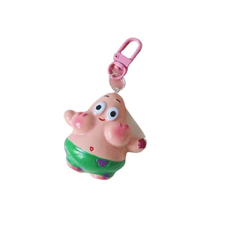 Móc Khóa Nhựa Resin Hình SpongeBob SquarePants Pie Star Hoạt Hình Ngọt Ngào Cho Nữ