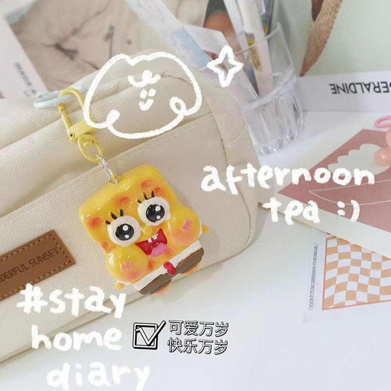 Móc Khóa Nhựa Resin Hình SpongeBob SquarePants Pie Star Hoạt Hình Ngọt Ngào Cho Nữ