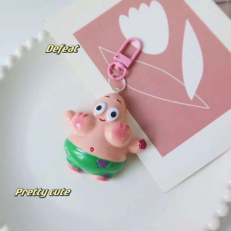 Móc Khóa Nhựa Resin Hình SpongeBob SquarePants Pie Star Hoạt Hình Ngọt Ngào Cho Nữ