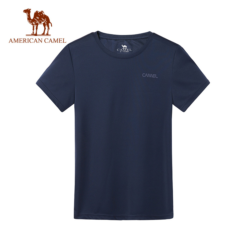 AMERICAN CAMEL Áo Thun Thể Thao Ngắn Tay Cổ Tròn Thoáng Khí Thời Trang Cho Nam