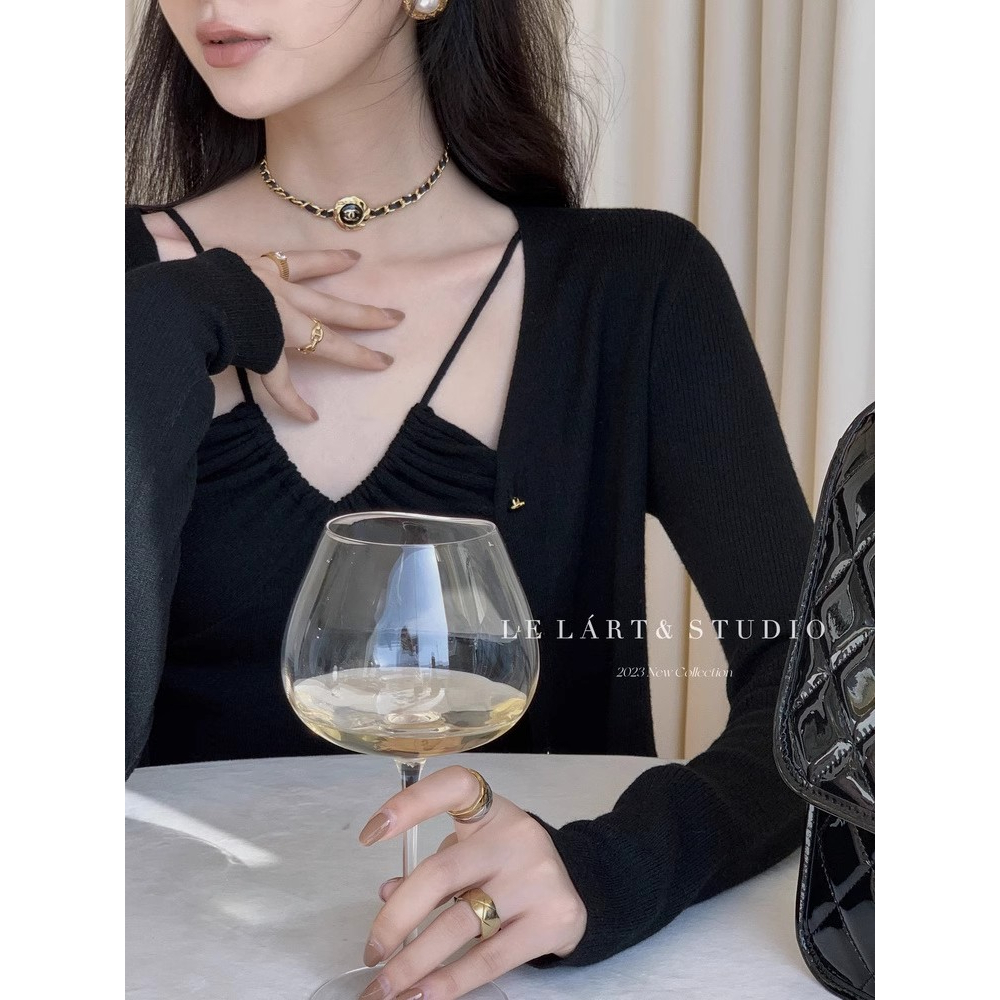 Áo Dệt Kim Cổ Chữ V Dáng Ngắn Thời Trang Cho Nữ