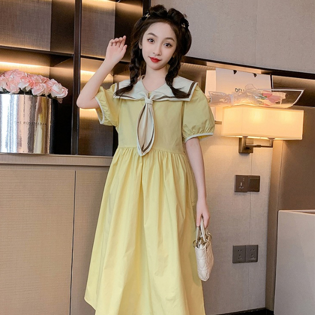 Đầm Công Chúa Phong Cách Hàn Quốc Thời Trang Mùa Hè Cho Bé Gái 3-14 Tuổi