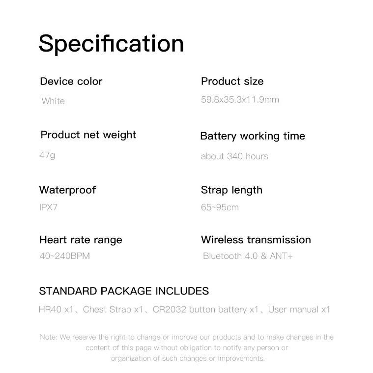 GARMIN Dây Đeo Ngực Theo Dõi Nhịp Tim IGPSPORT HR40 + Bluetooth IPX7