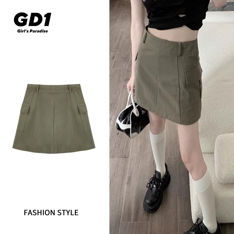 Chân váy Chân váy jean Chân Váy Bò váy nữ Chân Váy Chữ A set váy 2023 New Style MA3103