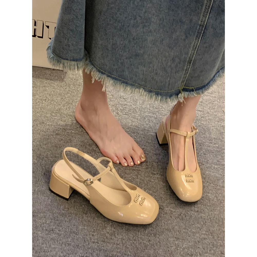 Giày Cao Gót Da Bóng Phong Cách Mary Jane Thời Trang Mùa Hè Cho Nữ