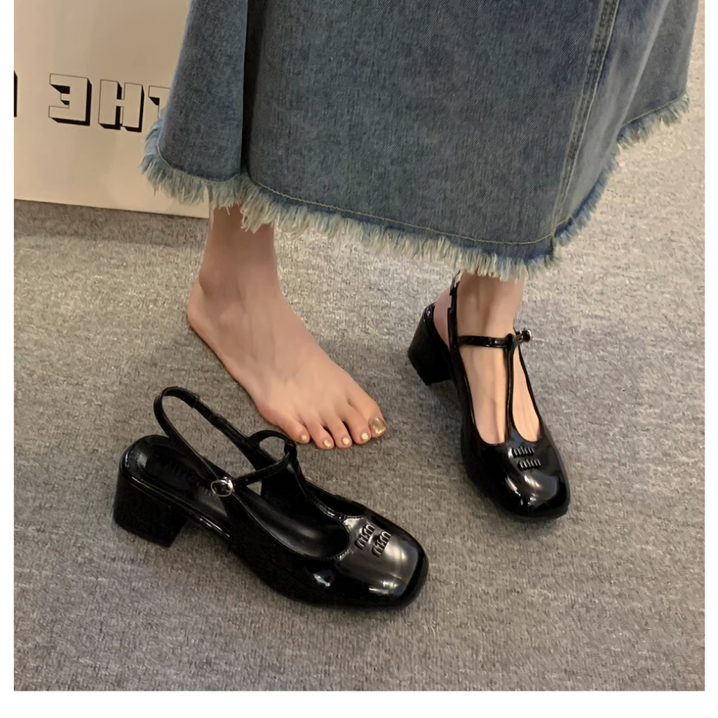 Giày Cao Gót Da Bóng Phong Cách Mary Jane Thời Trang Mùa Hè Cho Nữ