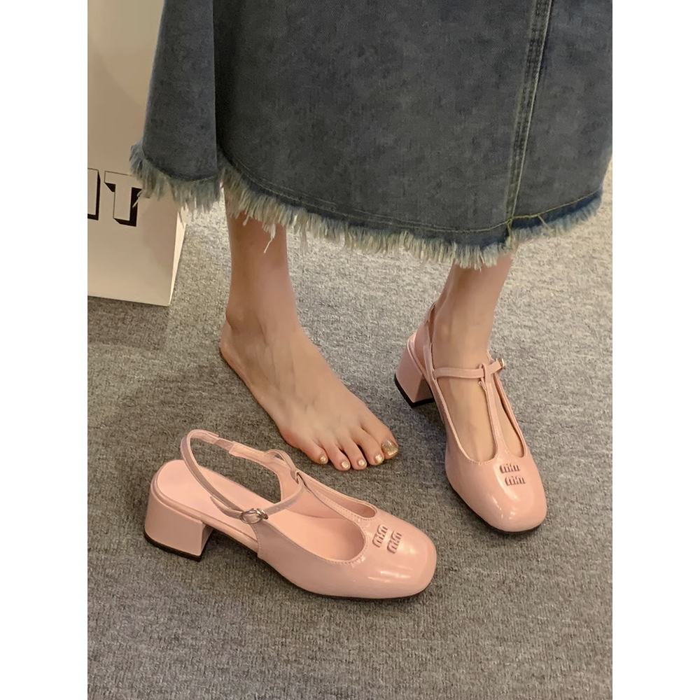 Giày Cao Gót Da Bóng Phong Cách Mary Jane Thời Trang Mùa Hè Cho Nữ
