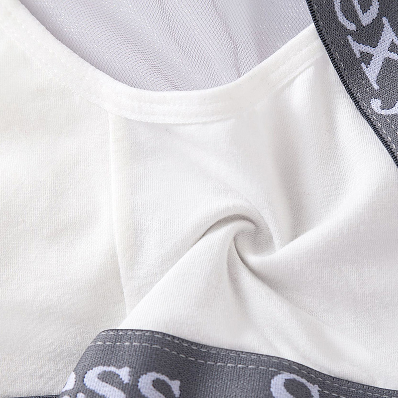 Quần Lót Thể Thao Cotton Không Gọng Thép Thoáng Khí In Chữ Cá Tính Cho Nữ