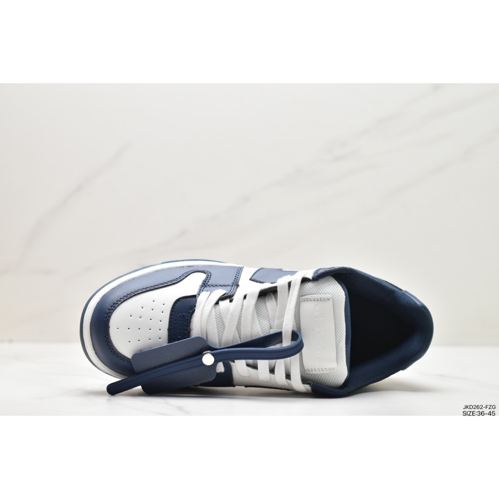 OFF-WHITE Giày Thể Thao Da Trắng Đế Thấp Thời Trang Công Sở