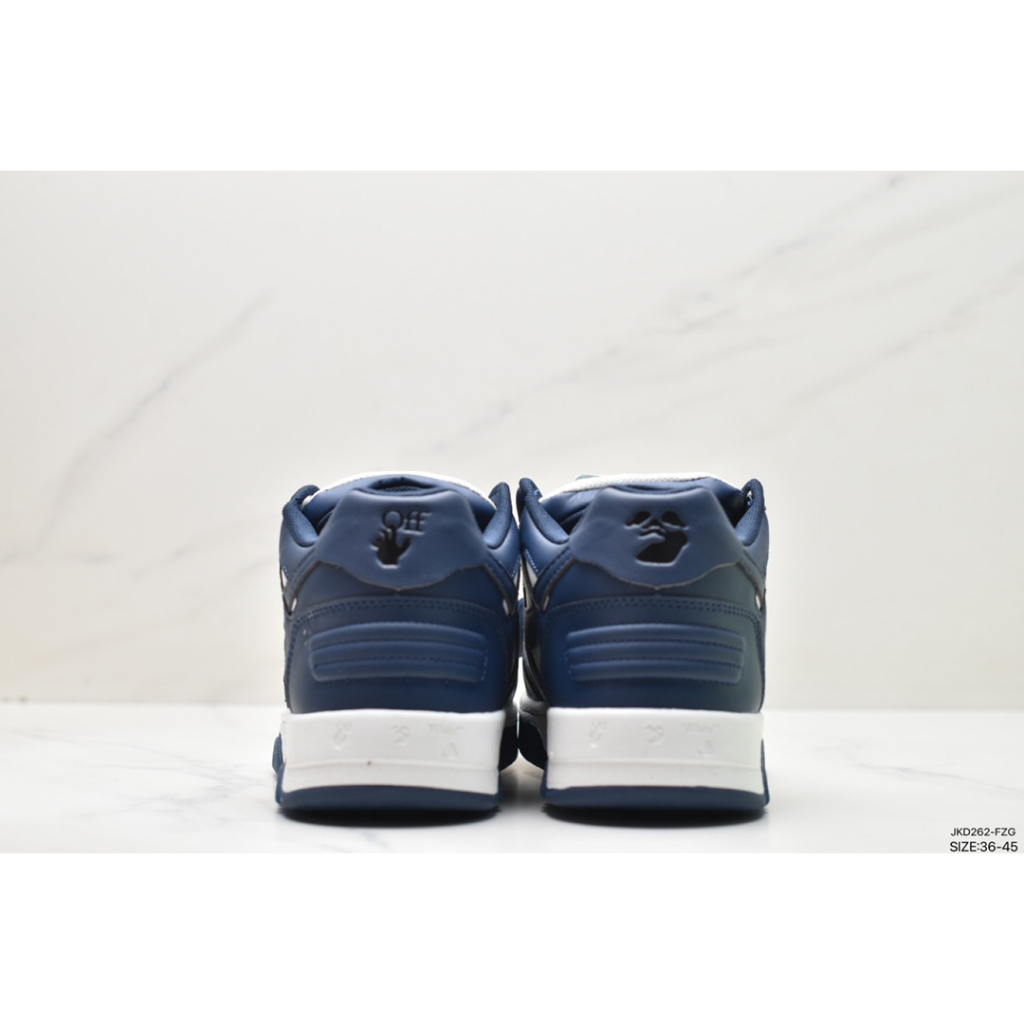 OFF-WHITE Giày Thể Thao Da Trắng Đế Thấp Thời Trang Công Sở