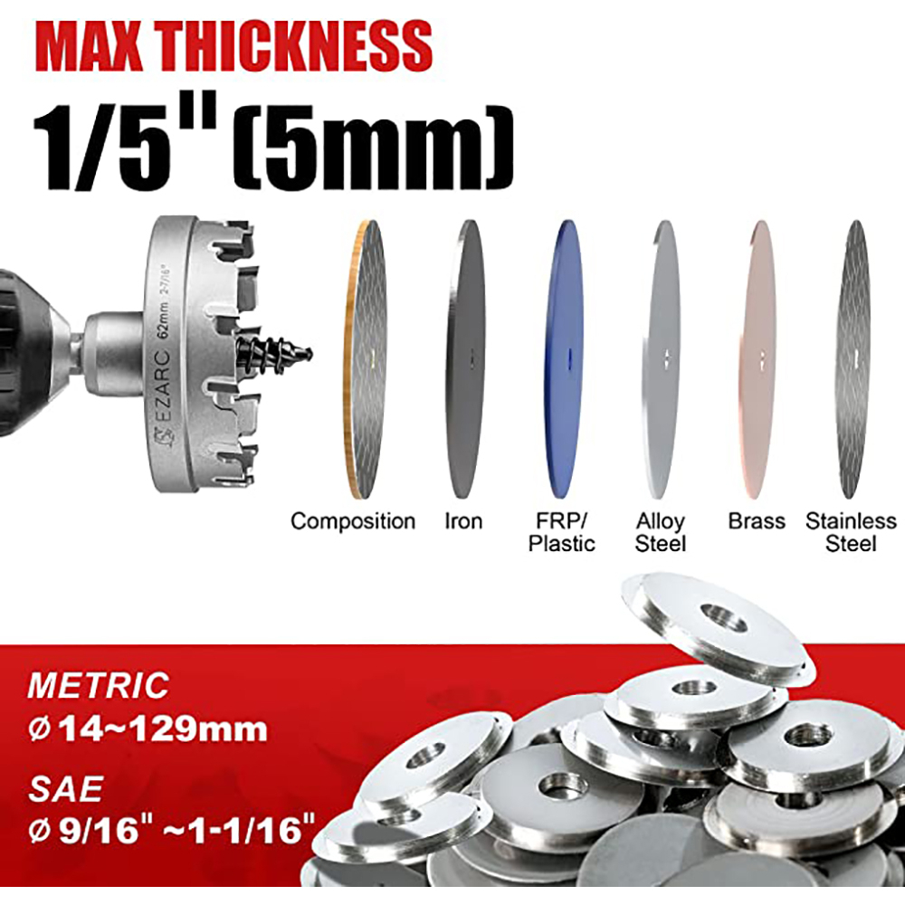 BERT🇻🇳｜Mũi khoét sắt khoan lỗ tròn inox gỗ sắt cao cấp đầu hợp kim Mũi Khoan Khoét Nhôm /Sắt/Thép/Hợp Kim