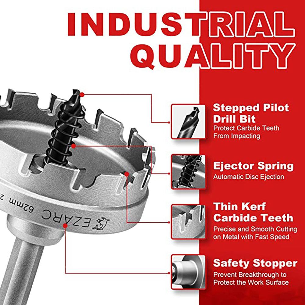 BERT🇻🇳｜Mũi khoét sắt khoan lỗ tròn inox gỗ sắt cao cấp đầu hợp kim Mũi Khoan Khoét Nhôm /Sắt/Thép/Hợp Kim