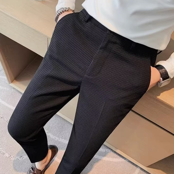 Quần Tây Lưng Thun Phong Cách Hàn Quốc Thanh Lịch Cho Nam