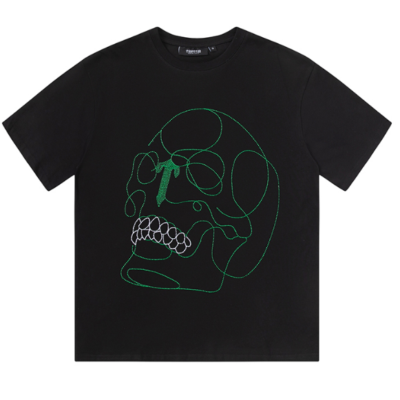 Trapstar Áo thun nam nữ ngắn tay ngắn tay ngụy trang cổ tròn mới